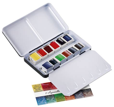 aquarelle extra-fine boite métal black box 12 demi-godets|Aquarelle Sennelier Boîte métal aquarelle .